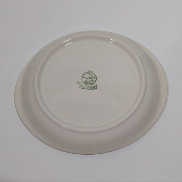 Vintage Syracuse China Oval Serving Platter Green Gold Trim - Picture 6 of 12